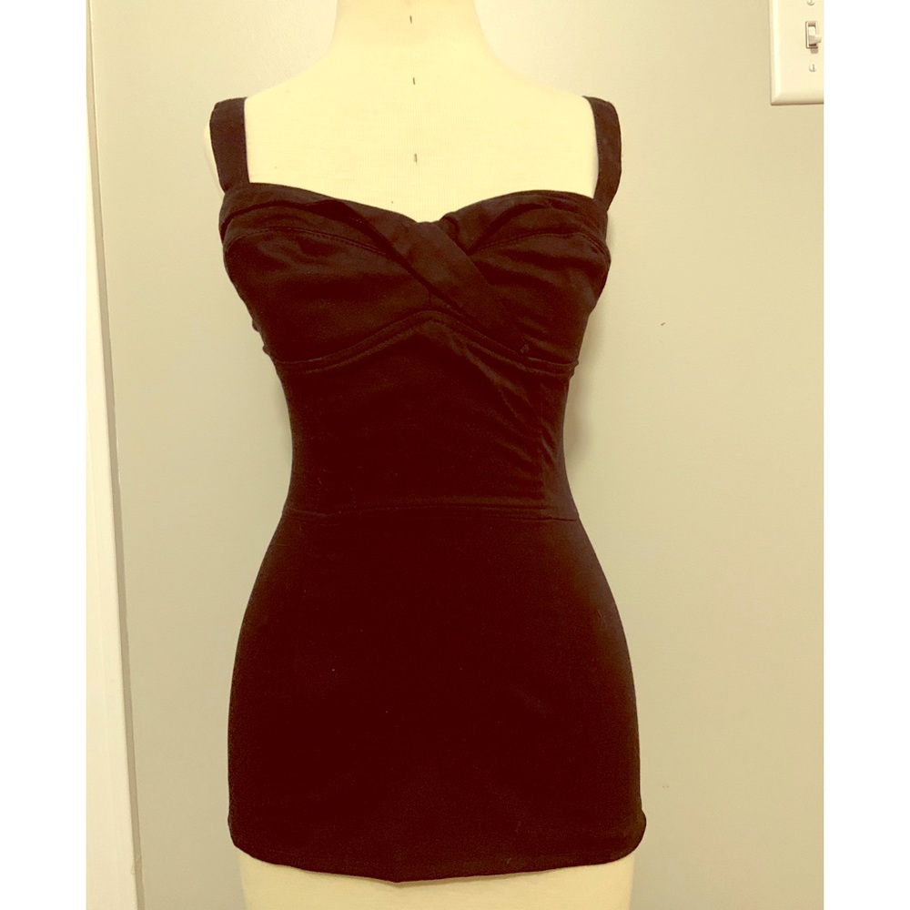 Pinup girl clothing black vamp top small